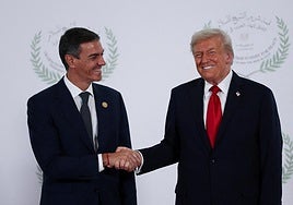 La final del palco: Trump y Sánchez llevan su enfrentamiento al fútbol