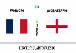 Estadísticas del Francia - Inglaterra, el partido por el tercer y cuarto puesto del Mundial