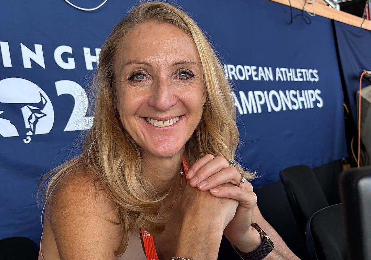 La mítica Paula Radcliffe, en la tribuna del estadio de Birmingham