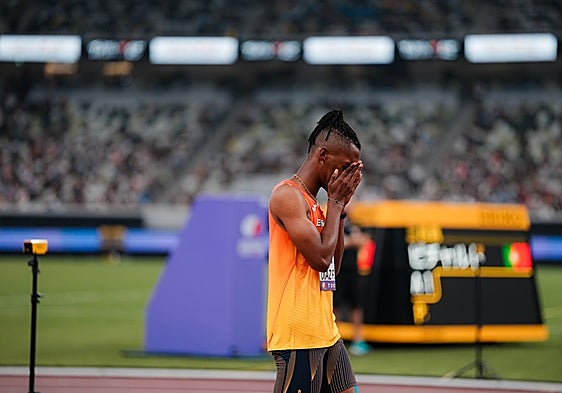 Jordan Díaz, en el Mundial de Tokio, su última aparición en una pista de atletismo.