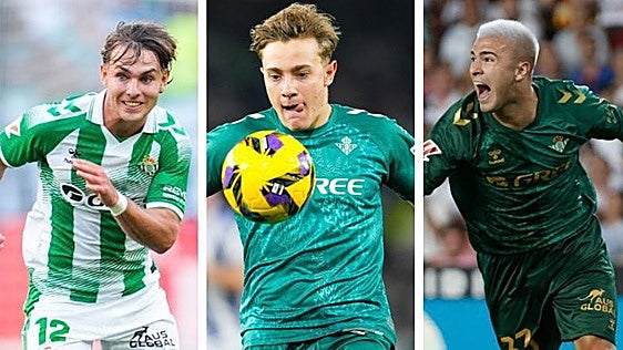 El reencuentro de Jesús, Pablo García y Ortiz, tres canteranos béticos, en la selección sub 21