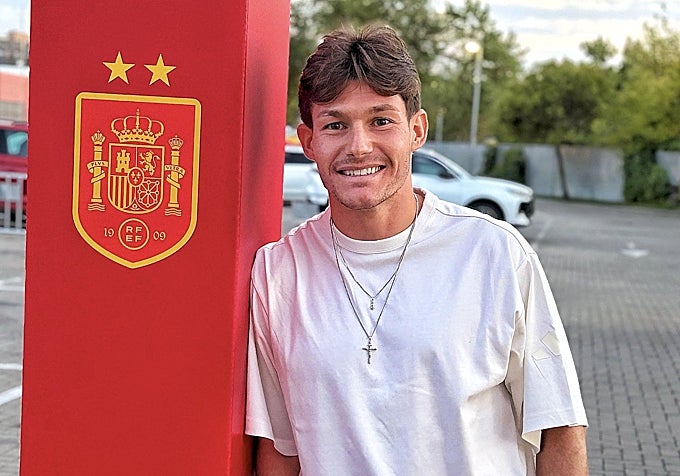 Fran García, a su llegada el miércoles a la concentración de la selección española en Las Rozas