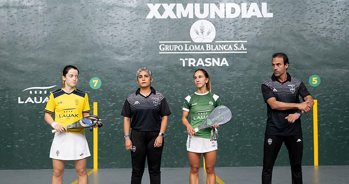 Primer partido España-Euskadi en el Mundial de pelota de Argentina y Uruguay