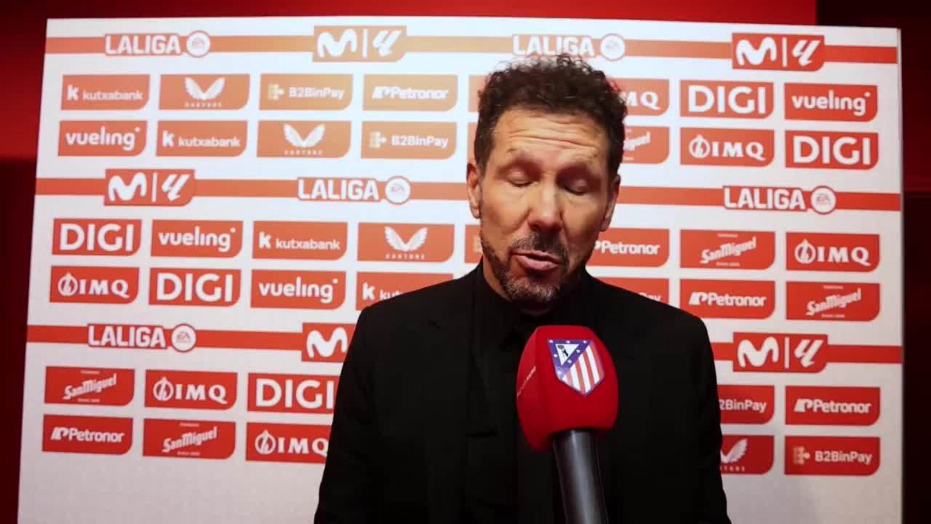 Simeone: &quot;Fue un partido ajustado, como todos los que jugamos en San Mamés&quot;