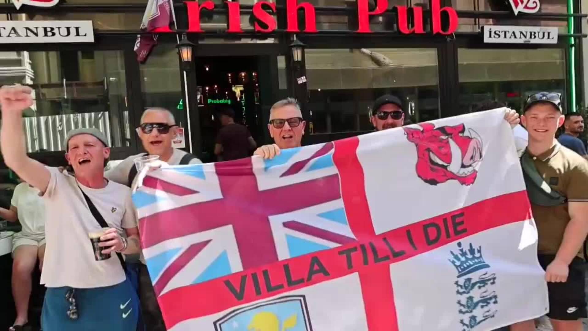 Aficionados del Aston Villa calientan motores en Estambul ante la final ...