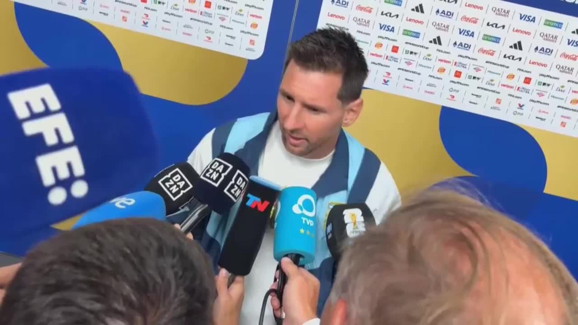 Messi reacts following his two-goal performance against Austria in the World Cup