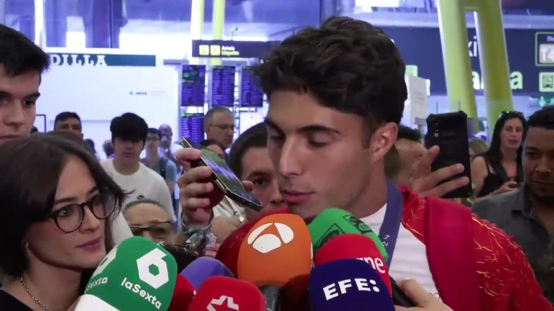 Llegada de la delegación olímpica a Barajas