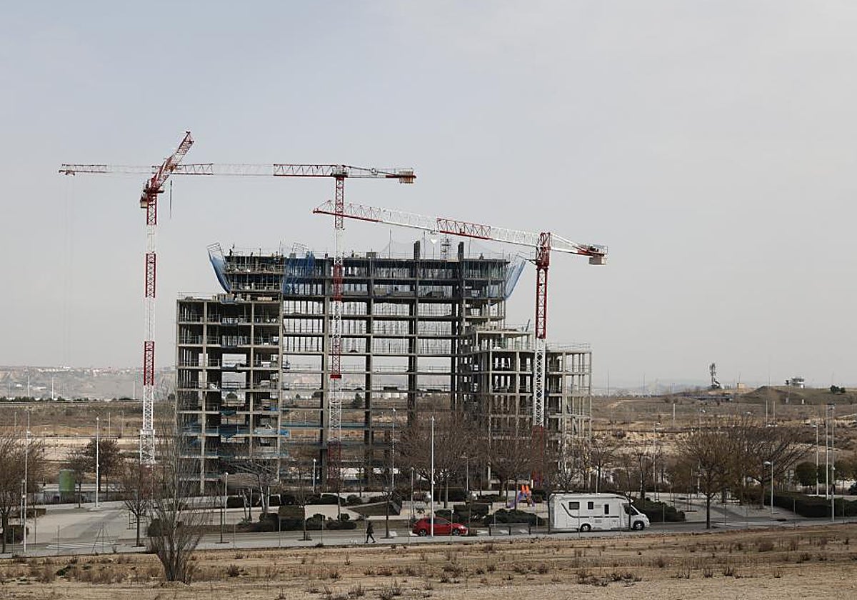 Edificio en construcción en Madrid