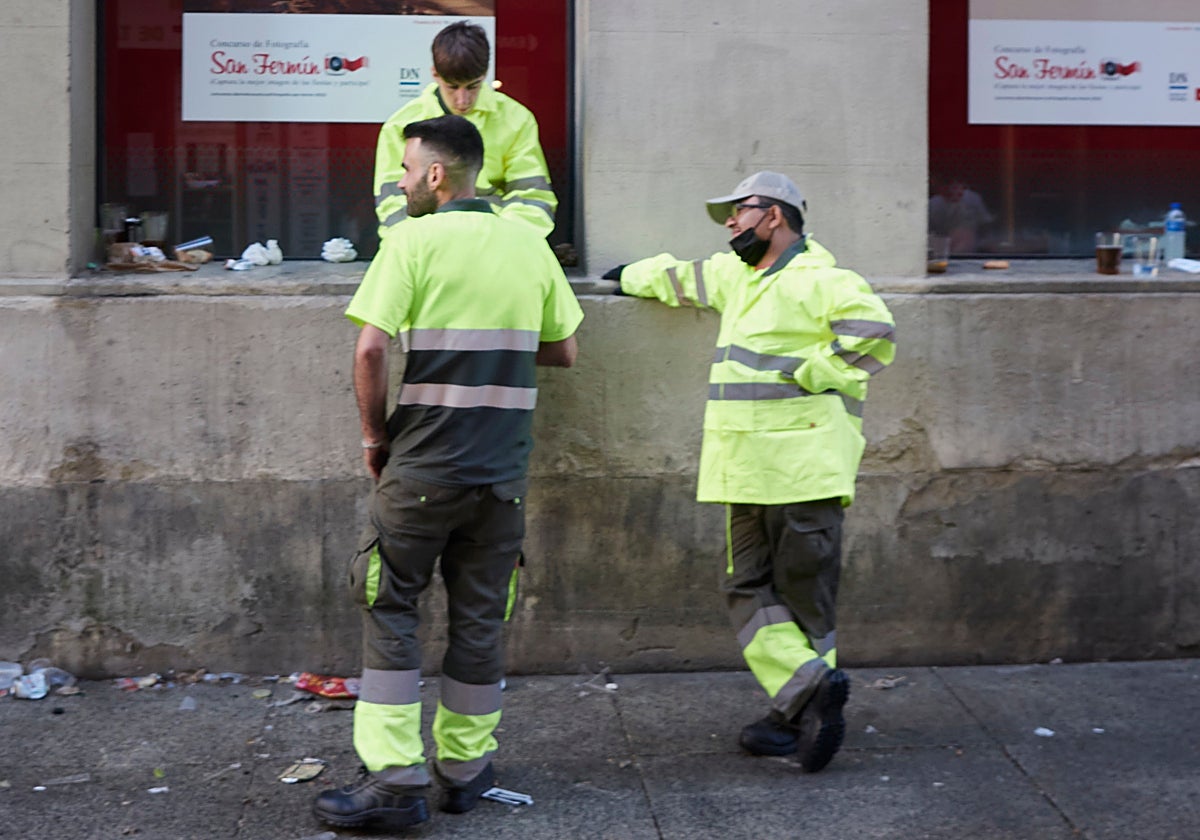 Trabajadores en las fiestas de San Fermín (Pamplona)