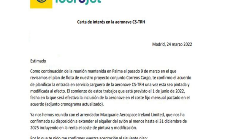 Imagen - Cambio de condiciones en el contrato. Renegociación entre Correos e Iberojet por el uso del segundo de los aviones utilizados en el acuerdo entre ambascompañías.