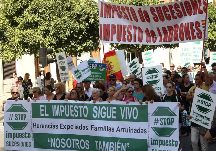 A demonstration in Seville against the inheritance tax