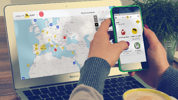 En la imagen la aplicación de mosquito alert