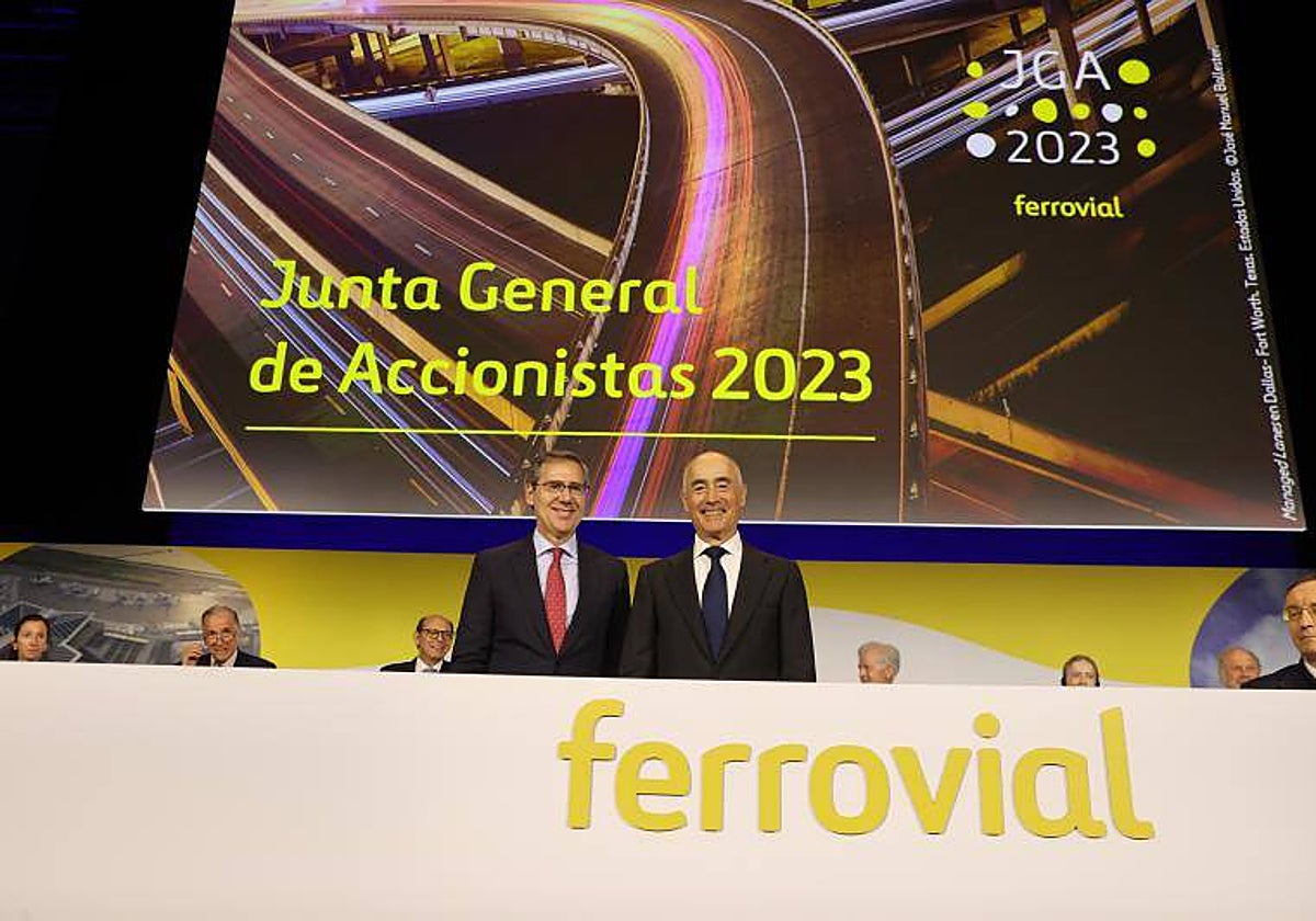 El consejero delegado de Ferrovial, Ignacio Madridejos, y el presidente, Rafael del Pino
