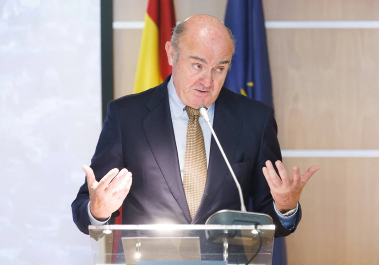 Luis de Guindos, Vice President of the European Central Bank, at a seminar at the European Parliament headquarters in Madrid