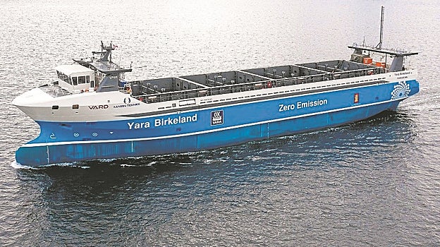 Yara y Kongsberg se han asociado para construir el buque portacontenedores Yara Birkeland, autónomo y con cero emisiones
