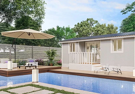La casa prefabricada con terraza y muebles que está disponible por 41.000 euros