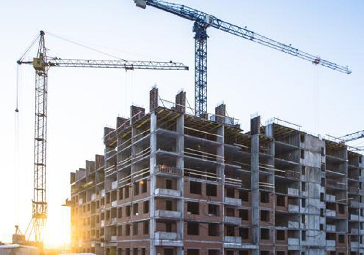 Edificio de viviendas en construcción, en la Comunidad de Madrid