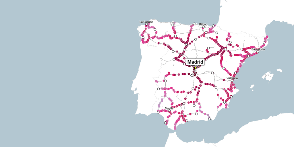 ¿Hasta dónde puedes llegar en tren en menos de ocho horas? Los desequilibrios de la red española