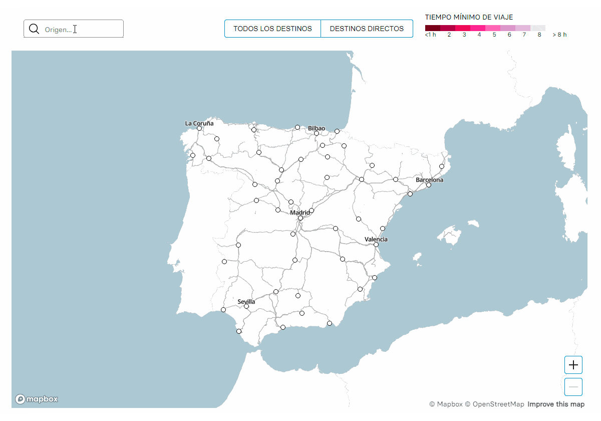 ¿Hasta dónde puedes llegar en tren en menos de ocho horas? Los desequilibrios de la red española