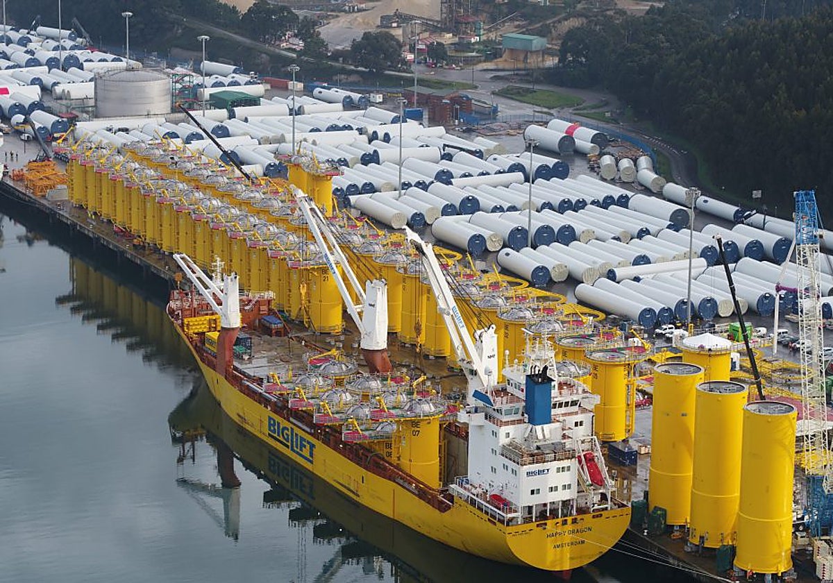 Material de aerogeneradores de Windar con destino a Alemania