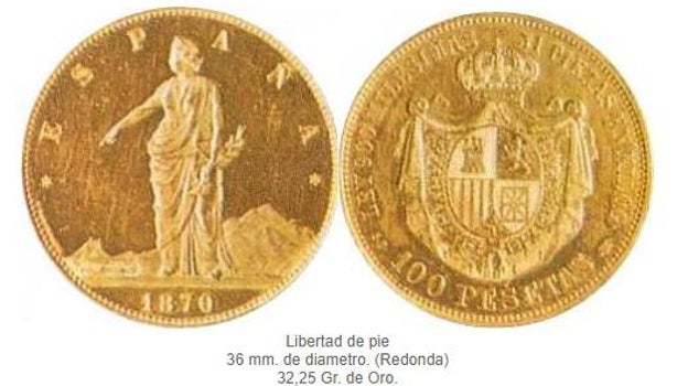 100 pesetas de 1870