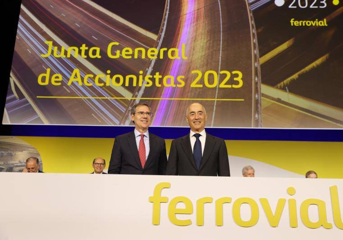 El CEO de Ferrovial, Ignacio Madridejos y el presidente de la constructora Rafael del Pino