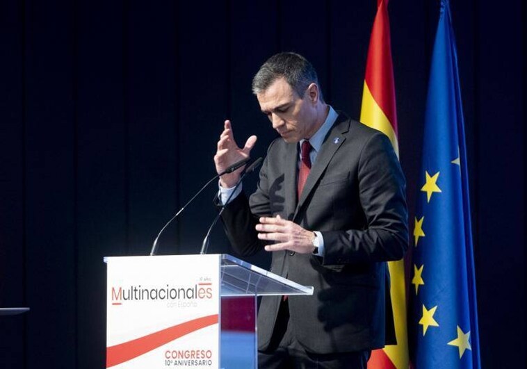 El presidente del Gobierno, Pedro Sánchez, en el acto de clausura del Congreso de Multinacionales con España