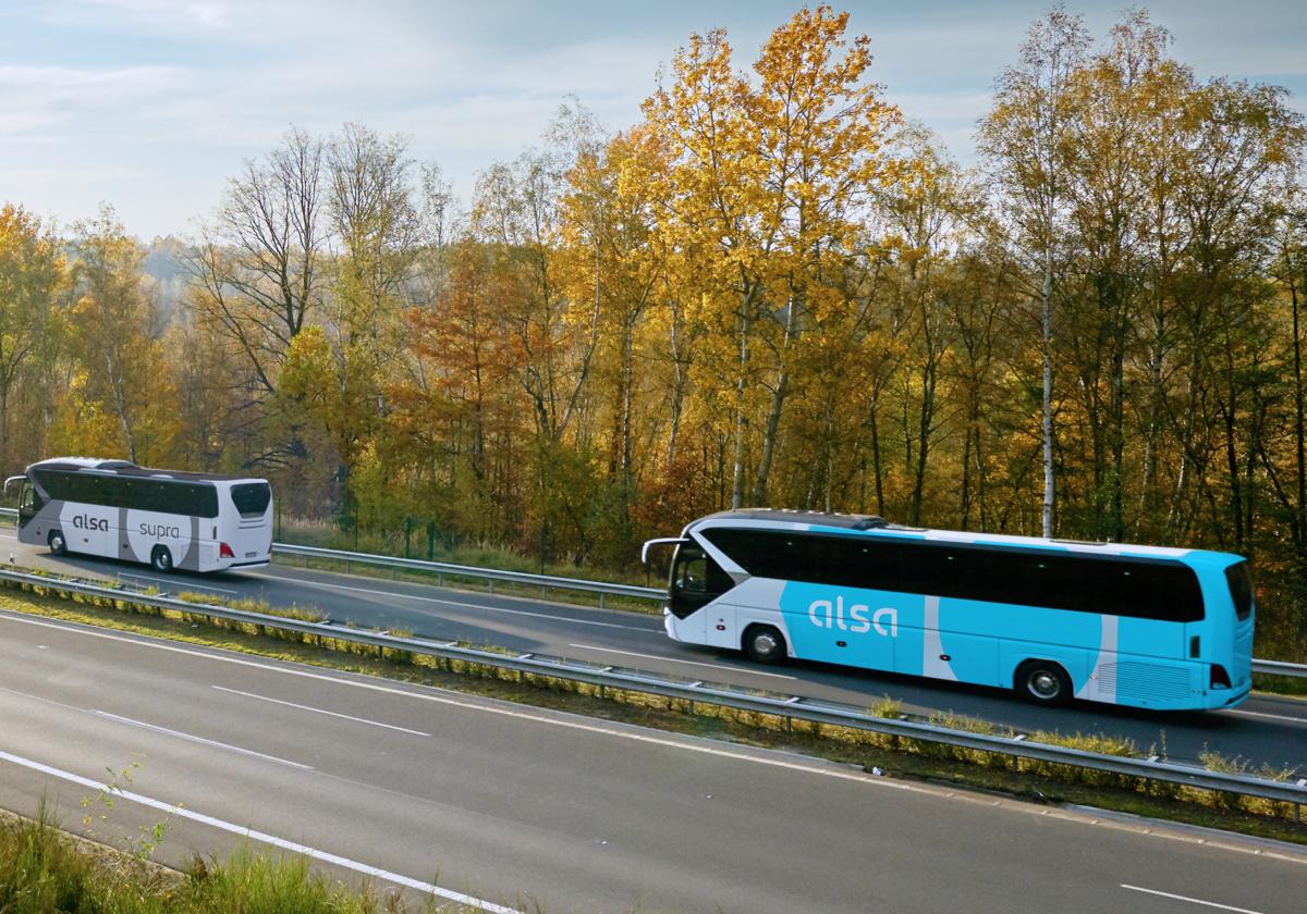 Dos autobuses de la compañía Alsa