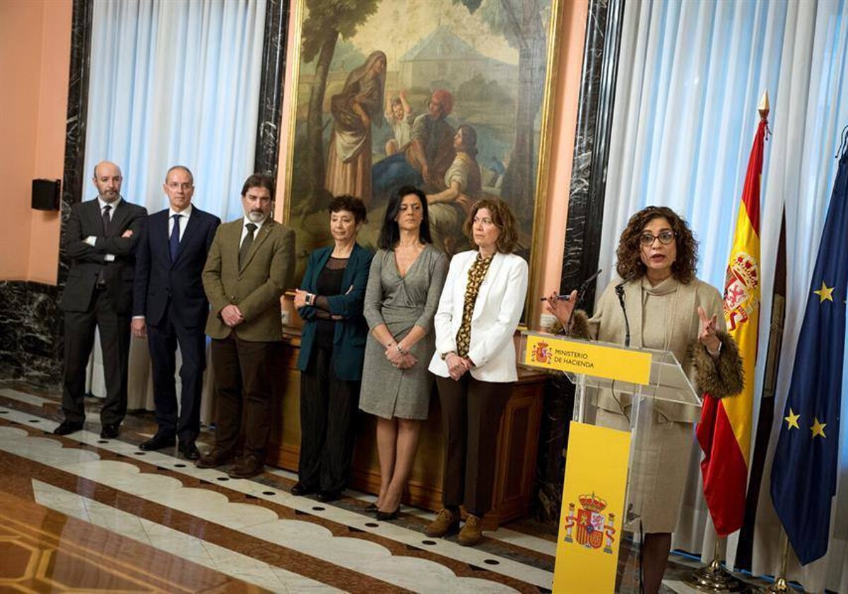 María Jesús Montero, con el equipo con el que aterrizó en el Ministerio de Hacienda en 2018