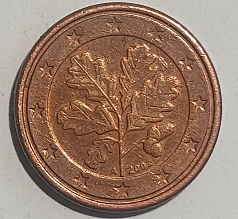 Moneda de 1 céntimo diseñada por Rolf Lederbogen