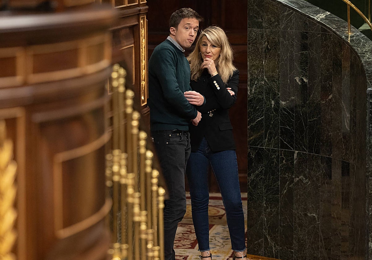 El líder de Más País, Iñigo Errejón y la vicepresidenta segunda, Yolanda Díaz