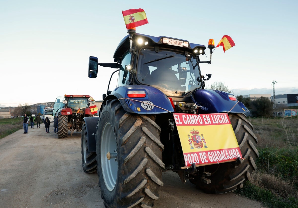 Decenas de tractores saliendo desde la localidad madrileña de Arganda del Rey