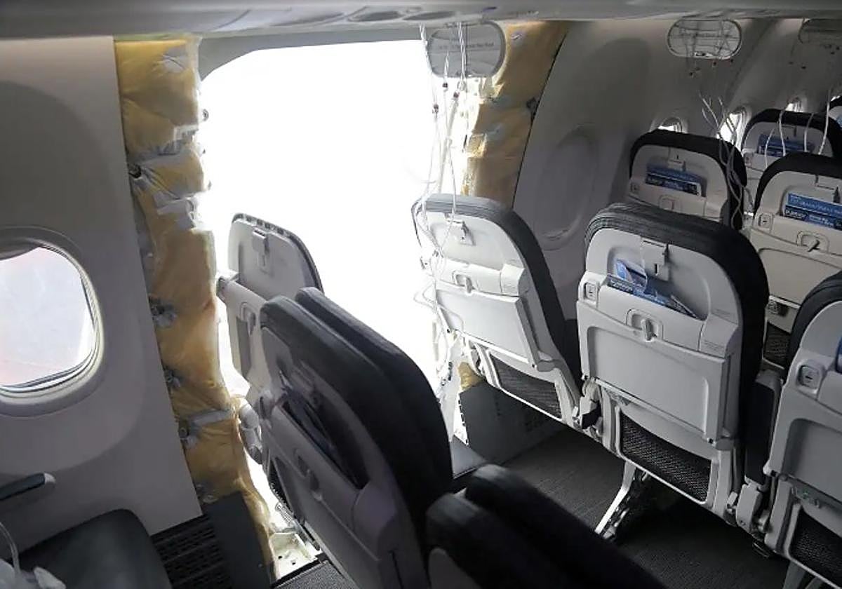 El avión de Alaska Airlines Boeing 737-9 MAX