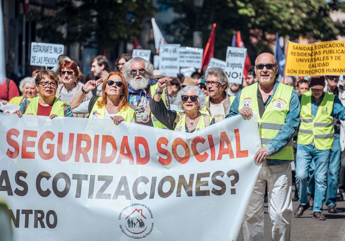 Pensionistas marchan en Madrid, imagen de archivo