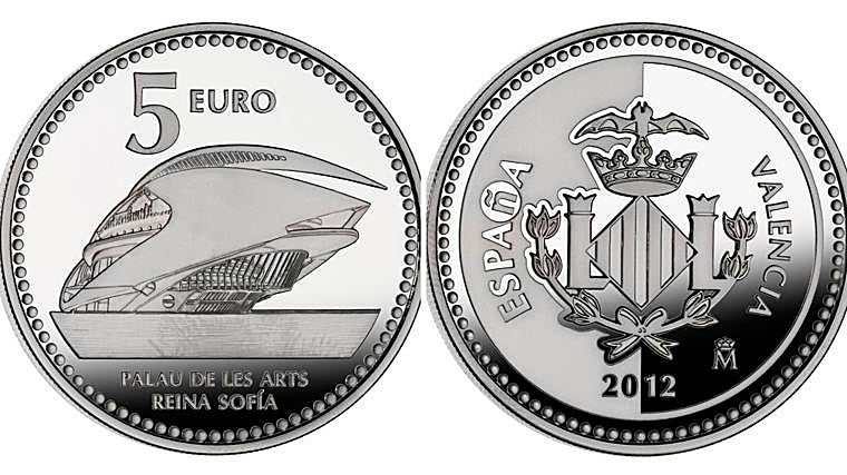 Moneda de cinco euros de Valencia