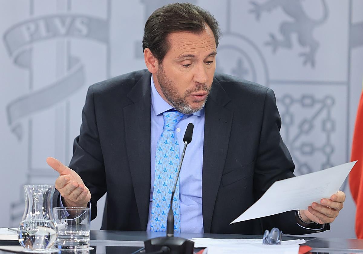 Óscar Puente, durante una rueda de prensa posterior al Consejo de Ministros