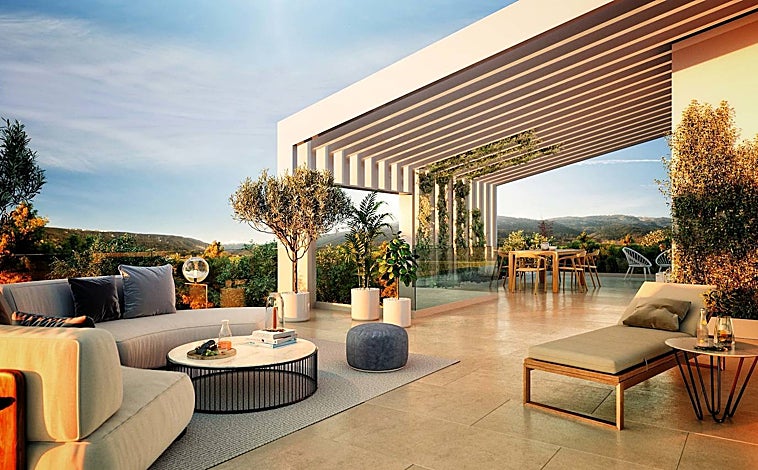 Imagen principal - Grupo ABU coloca la primera piedra de sus villas en Summit Valdemarín, una de sus cuatro promociones exclusivas en Madrid