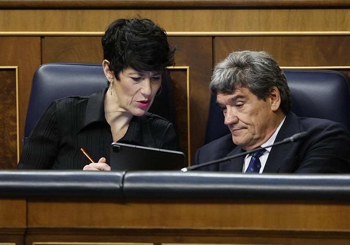 Los ministros de Seguridad Social y Transición Digital, Elma Saiz y José Luis Escrivá