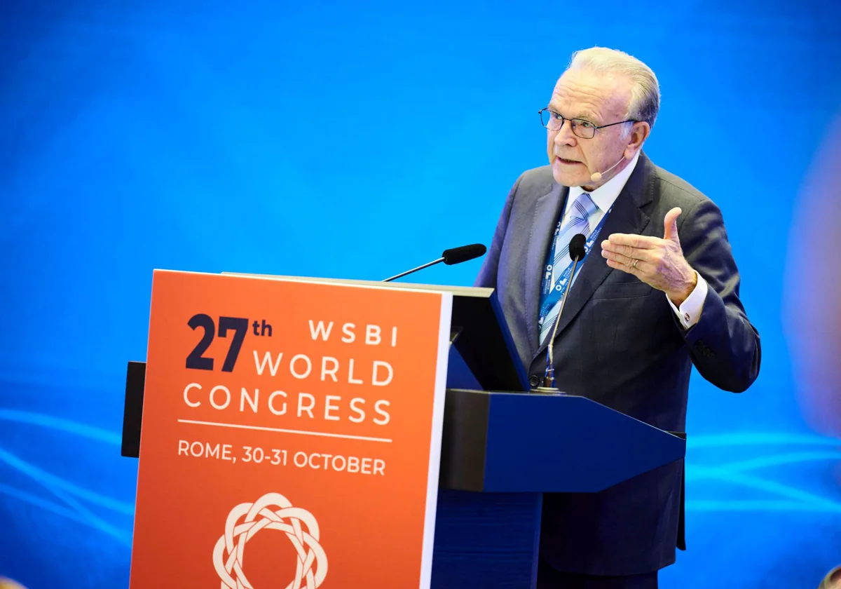 Isidre Fainé durante su discurso inaugural