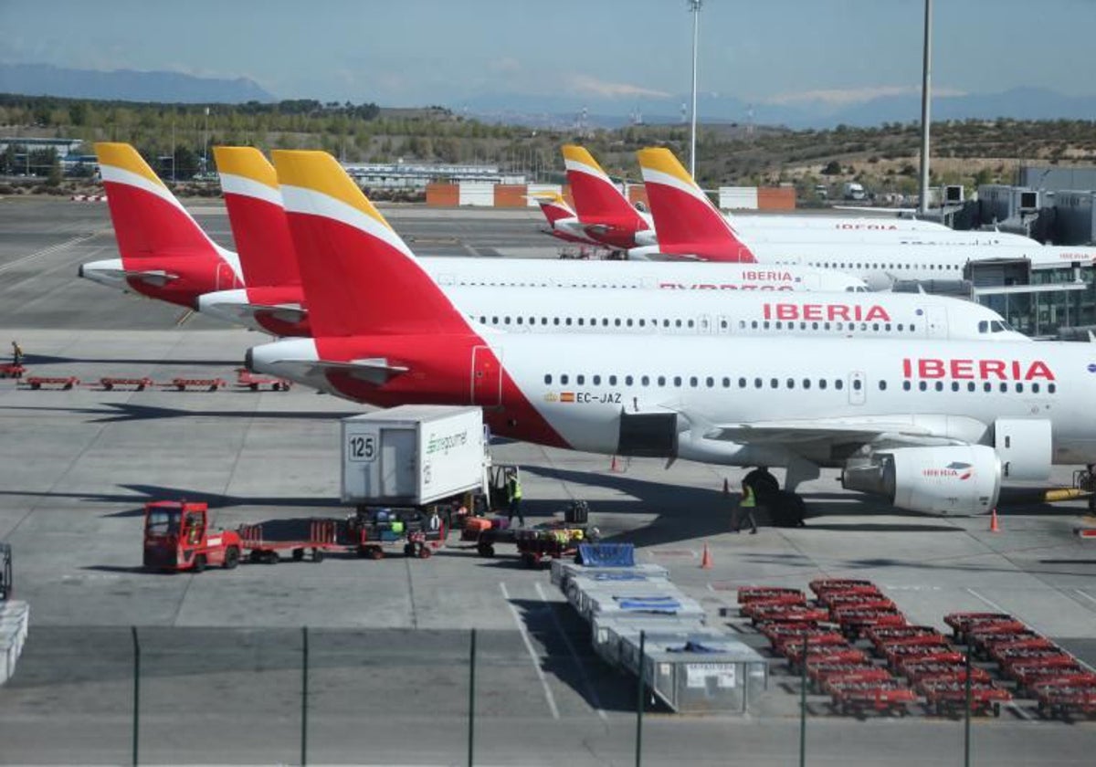 Aviones de Iberia en Barajas