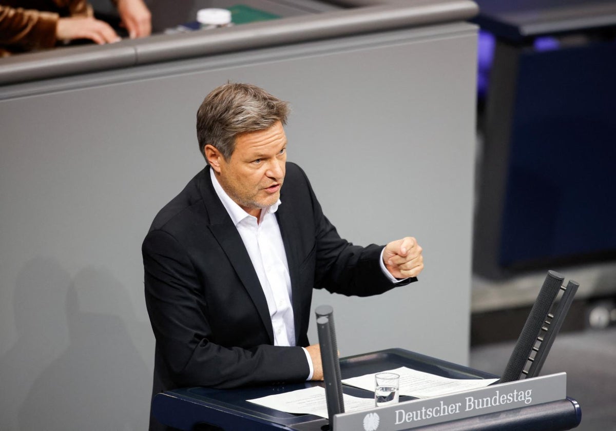 Robert Habeck, ministro de economía alemán, durante una sesión del Bundestag