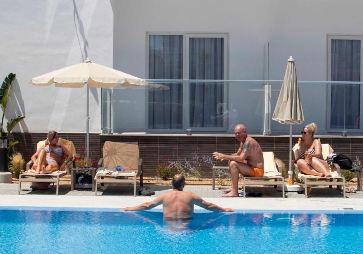 Turistas alemanes en un hotel en Mallorca