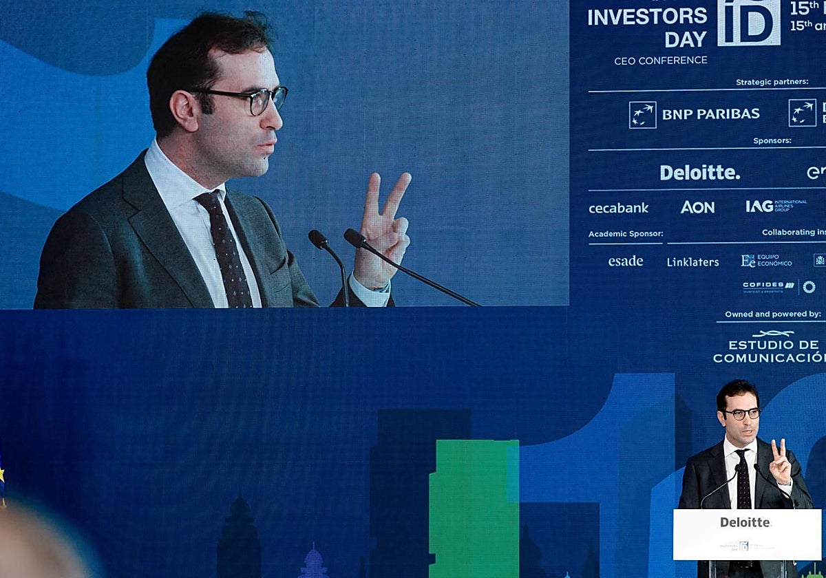 El ministro de Economía, Carlos Cuerpo, ayer en el Spain Investors Day.