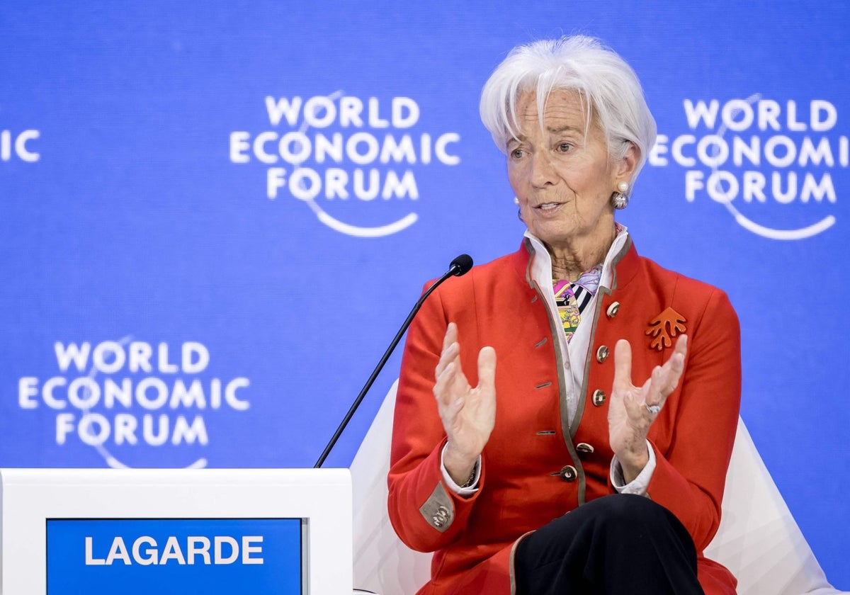 Christine Lagarde, presidenta del BCE, en el Foro de Davos