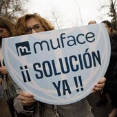 Imagen de una de las protestas de mutualistas por la crisis de Muface