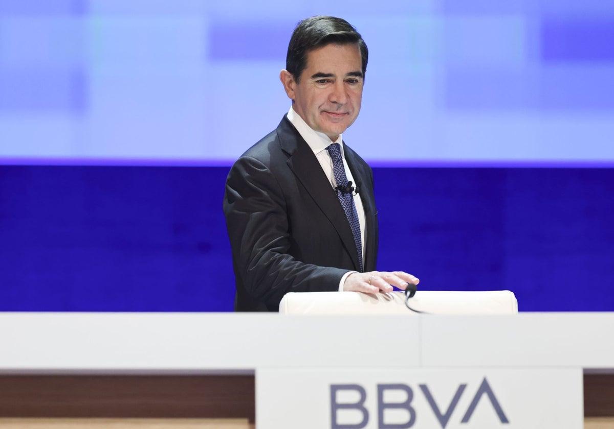 Carlos Torres, presidente de BBVA, en la junta general de accionistas