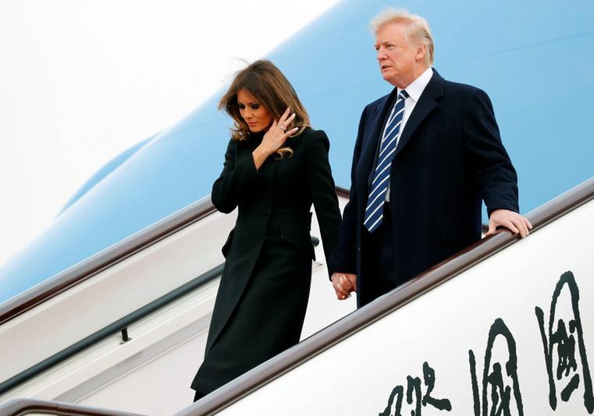 El presidente Trump junto a la primera dama Melania en una visita a China en 2017