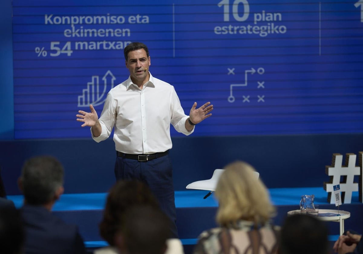 El lehendakari Imanol Pradales, en un acto público