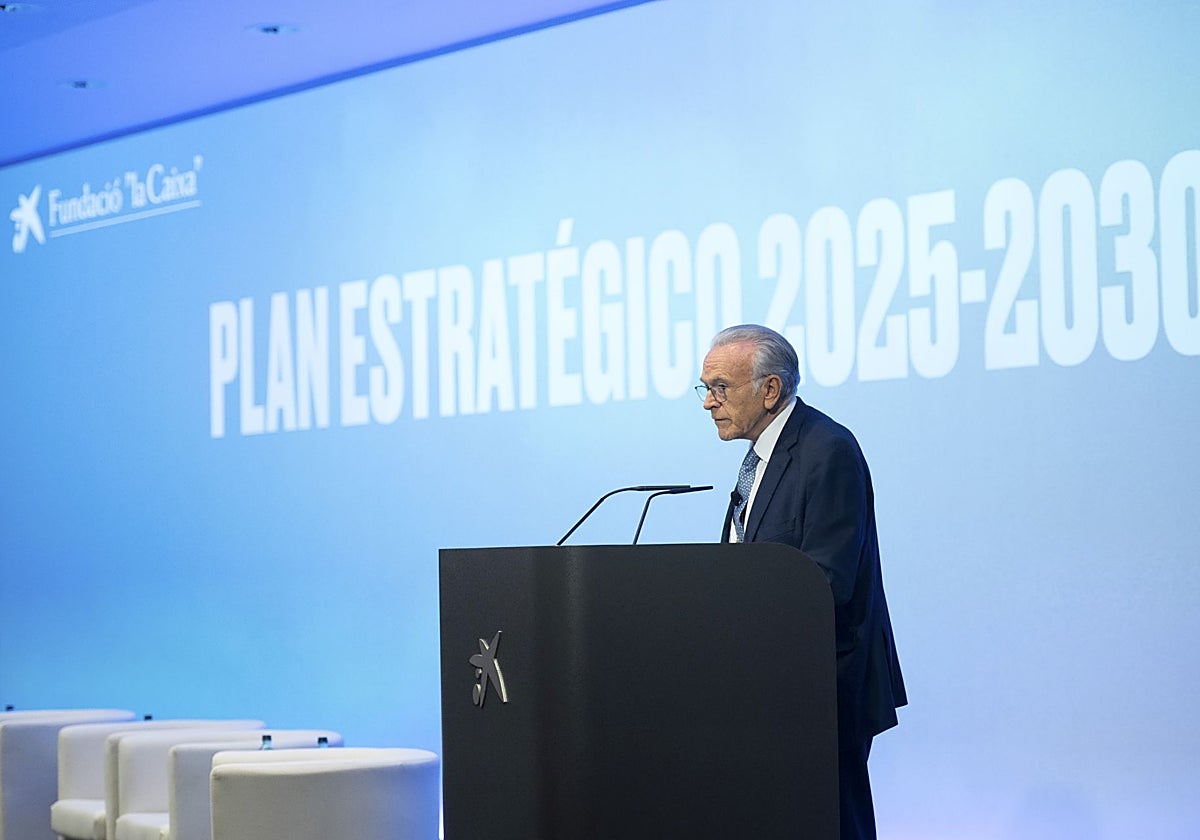 Isidro Fainé, presidente de la Fundació La Caixa, durante la presentación del Plan Estratégico