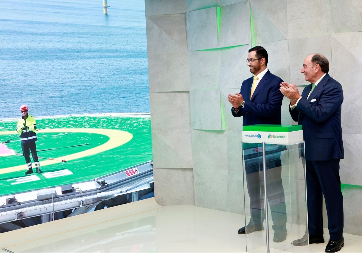 El presidente de Masdar, Sultan Al Jaber, y el presidente de Iberdrola, Ignacio Sánchez Galán